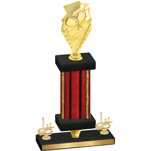 Premium Single Red Glacier First Place Pickleball Trophy