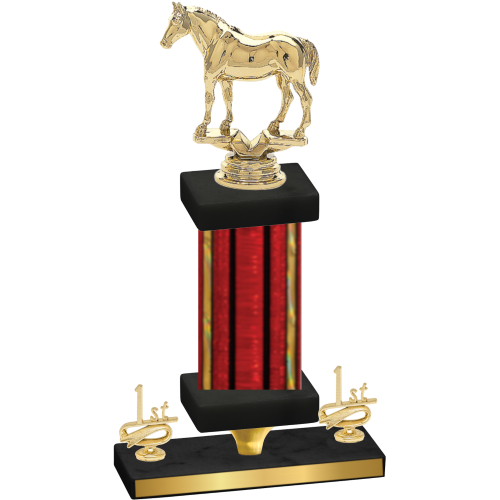 Premium Single Red Glacier First Place Horses Trophy