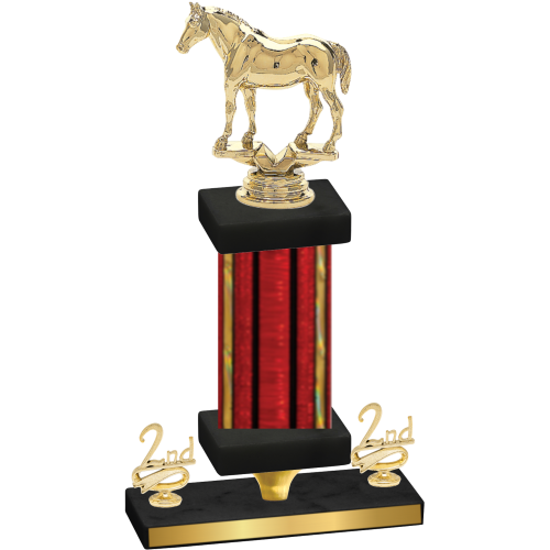 Premium Single Red Glacier Second Place Horses Trophy