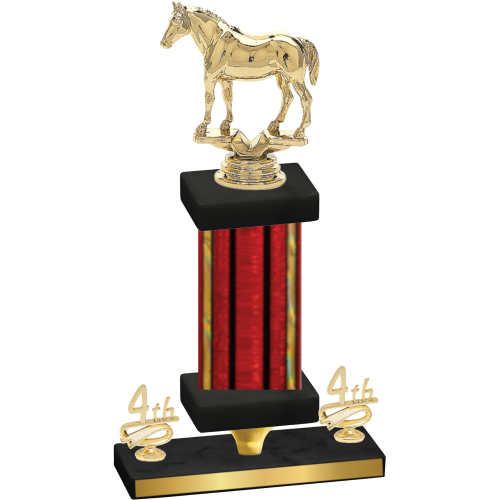 Premium Single Red Glacier Fourth Place Horses Trophy