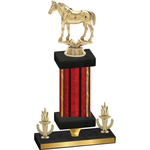 Premium Single Red Glacier Victory Horses Trophy