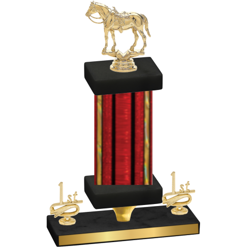 Premium Single Red Glacier First Place Horses Trophy