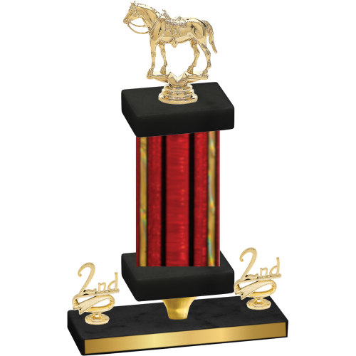 Premium Single Red Glacier Second Place Horses Trophy