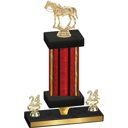 Premium Single Red Glacier Year Horses Trophy