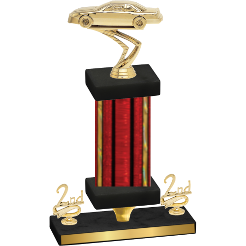 Premium Single Red Glacier Second Place Cars Trophy