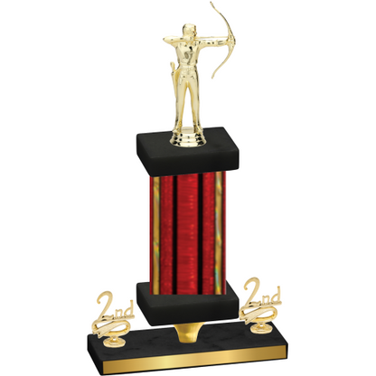 Premium Single Red Glacier Second Place Archery Trophy