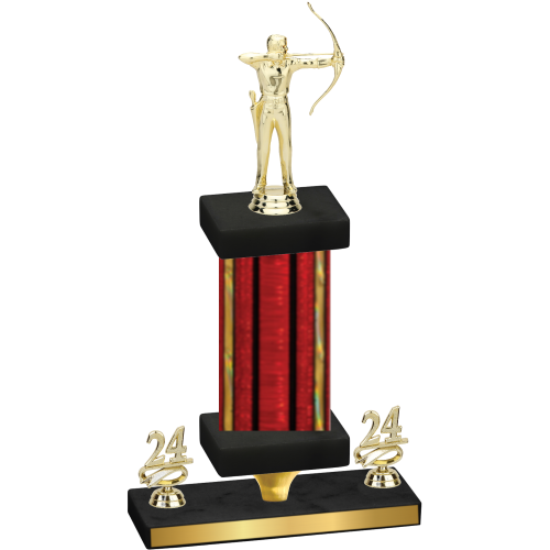 Premium Single Red Glacier Year Archery Trophy