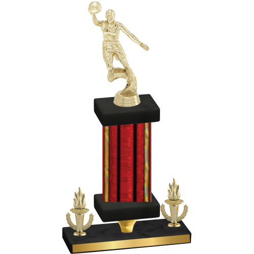 Premium Single Red Glacier Victory Basketball Trophy