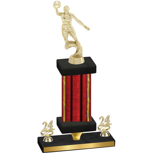 Premium Single Red Glacier Year Basketball Trophy