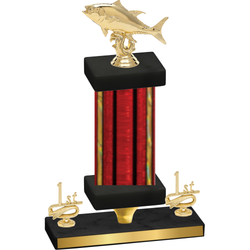 Premium Single Red Glacier First Place Fishing Trophy