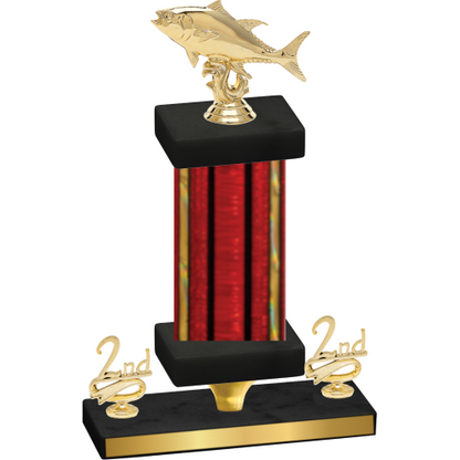 Premium Single Red Glacier Second Place Fishing Trophy