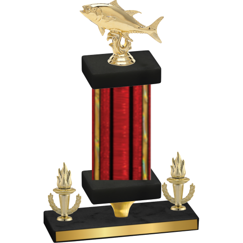 Premium Single Red Glacier Victory Fishing Trophy