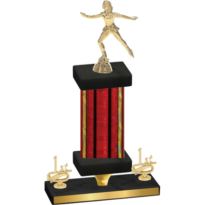 Premium Single Red Glacier First Place Skater Trophy