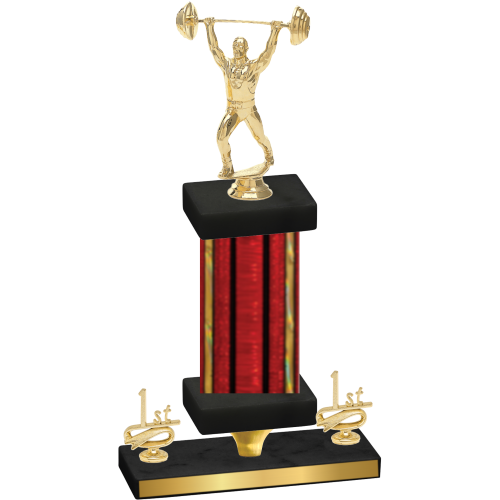 Premium Single Red Glacier First Place Weights Trophy