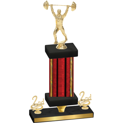 Premium Single Red Glacier Second Place Weights Trophy