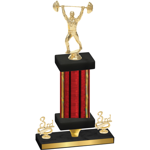 Premium Single Red Glacier Third Place Weights Trophy