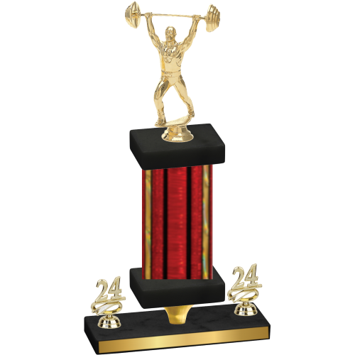 Premium Single Red Glacier Year Weights Trophy