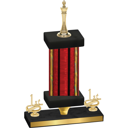 Premium Single Red Glacier First Place Chess Trophy