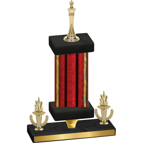 Premium Single Red Glacier Victory Chess Trophy