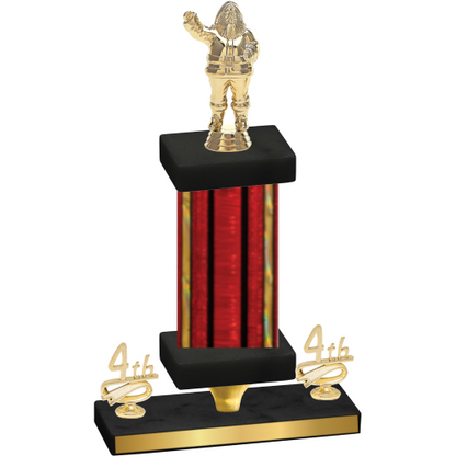 Premium Single Red Glacier Fourth Place Holiday Trophy