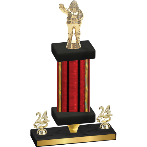 Premium Single Red Glacier Year Holiday Trophy