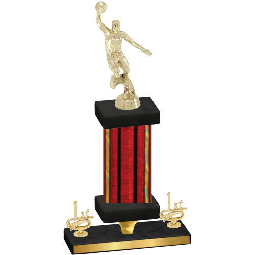 Premium Single Red Glacier First Place Basketball Trophy