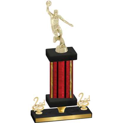 Premium Single Red Glacier Second Place Basketball Trophy