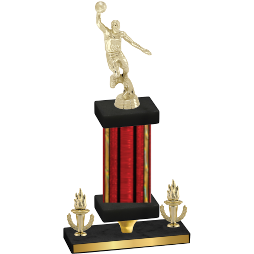 Premium Single Red Glacier Victory Basketball Trophy