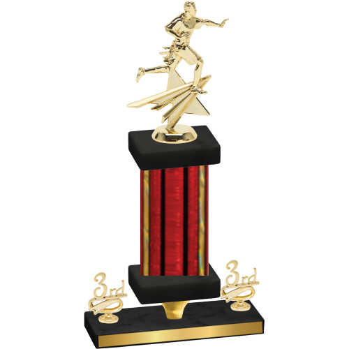 Premium Single Red Glacier Third Place Flag Football Trophy