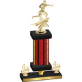 Premium Single Red Glacier Fourth Place Flag Football Trophy