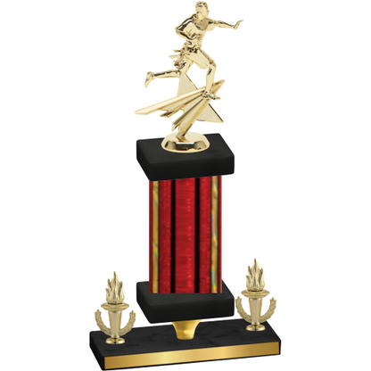 Premium Single Red Glacier Victory Flag Football Trophy