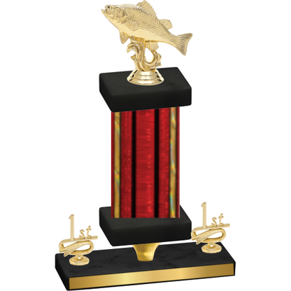 Premium Single Red Glacier First Place Fishing Trophy