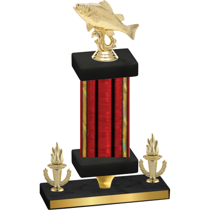 Premium Single Red Glacier Victory Fishing Trophy