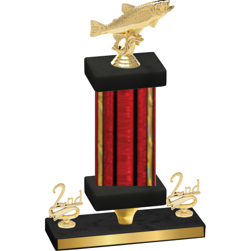 Premium Single Red Glacier Second Place Fishing Trophy