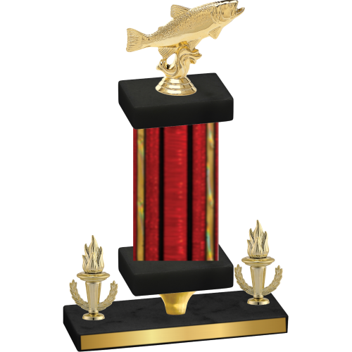 Premium Single Red Glacier Victory Fishing Trophy