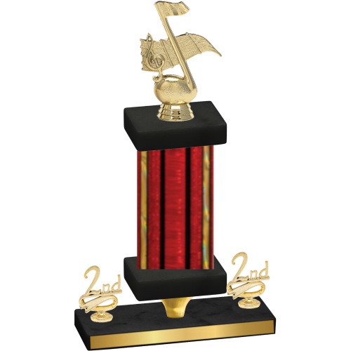 Premium Single Red Glacier Second Place Music Trophy