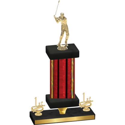 Premium Single Red Glacier First Place Golf Trophy