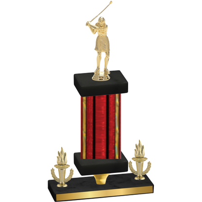 Premium Single Red Glacier Victory Golf Trophy