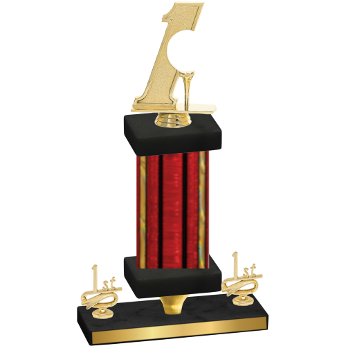 Premium Single Red Glacier First Place Golf Trophy