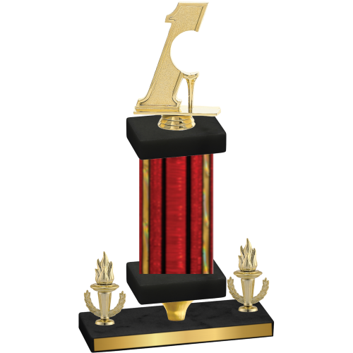 Premium Single Red Glacier Victory Golf Trophy