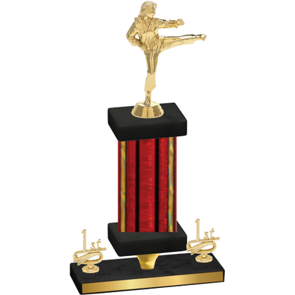 Premium Single Red Glacier First Place Karate Trophy