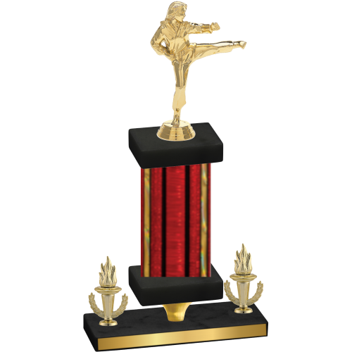 Premium Single Red Glacier Victory Karate Trophy