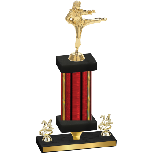 Premium Single Red Glacier Year Karate Trophy