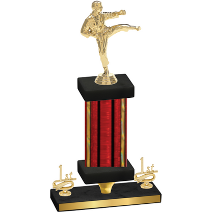 Premium Single Red Glacier First Place Karate Trophy