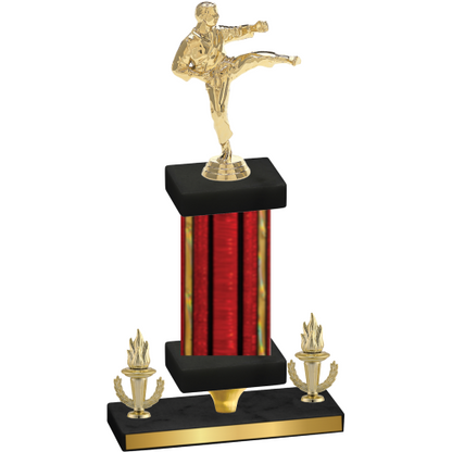 Premium Single Red Glacier Victory Karate Trophy