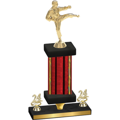 Premium Single Red Glacier Year Karate Trophy