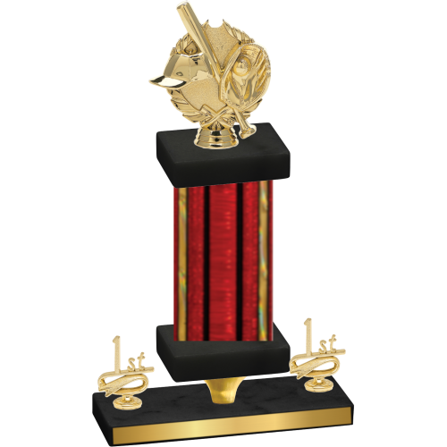 Premium Single Red Glacier First Place Baseball Trophy