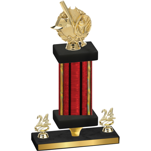 Premium Single Red Glacier Year Baseball Trophy