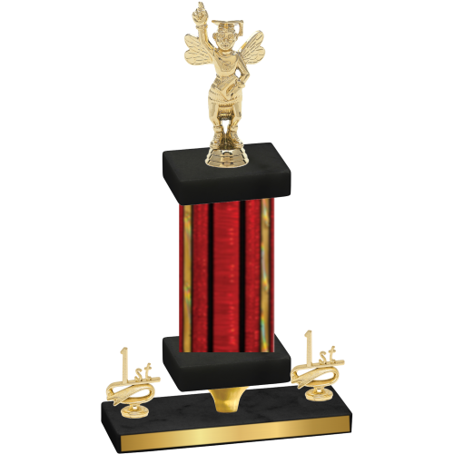 Premium Single Red Glacier First Place Academics Trophy