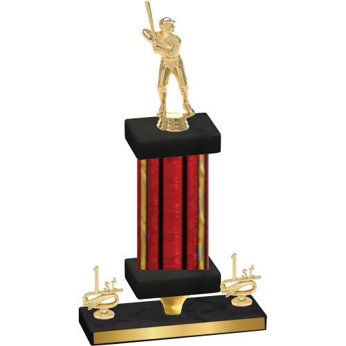 Premium Single Red Glacier First Place Baseball Trophy